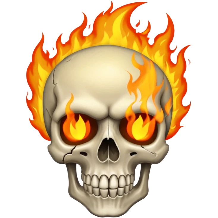 Skull on fire emoji