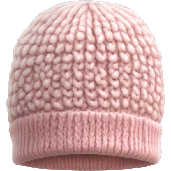 white and light pink knitted wool cap piece of clothing emoji