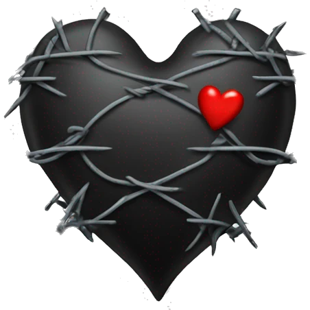gothic heart with barbed wire emoji