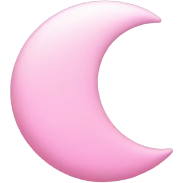 Pink crescent moon with sparkly white clouds emoji