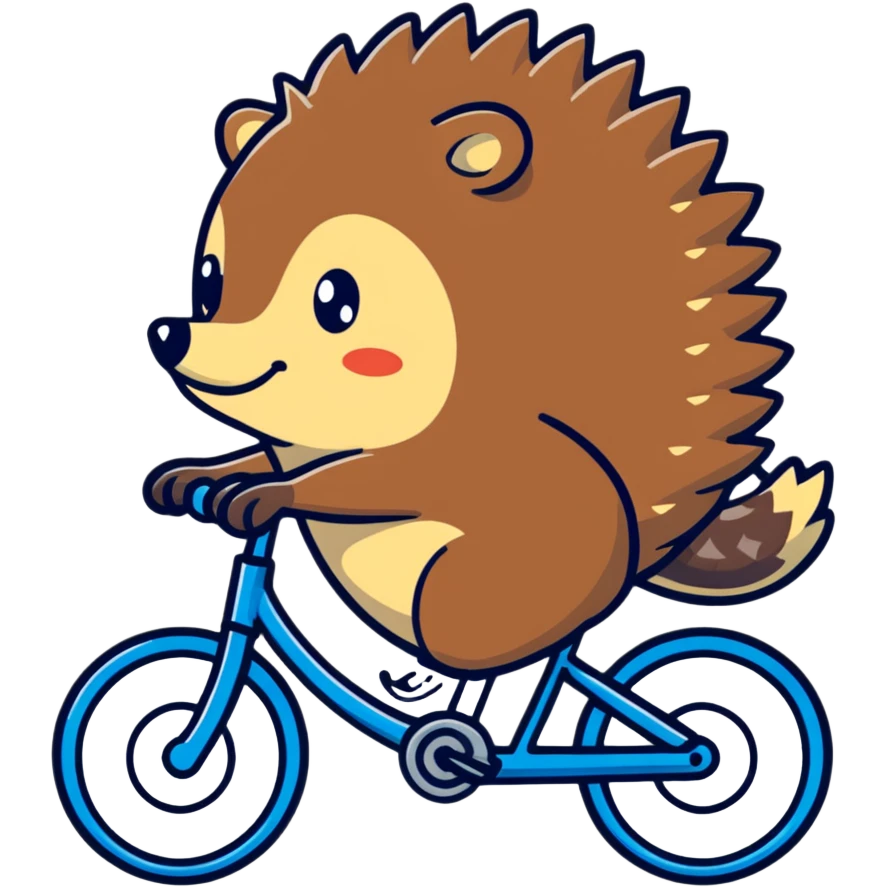 hedgehog riding a bicycle emoji