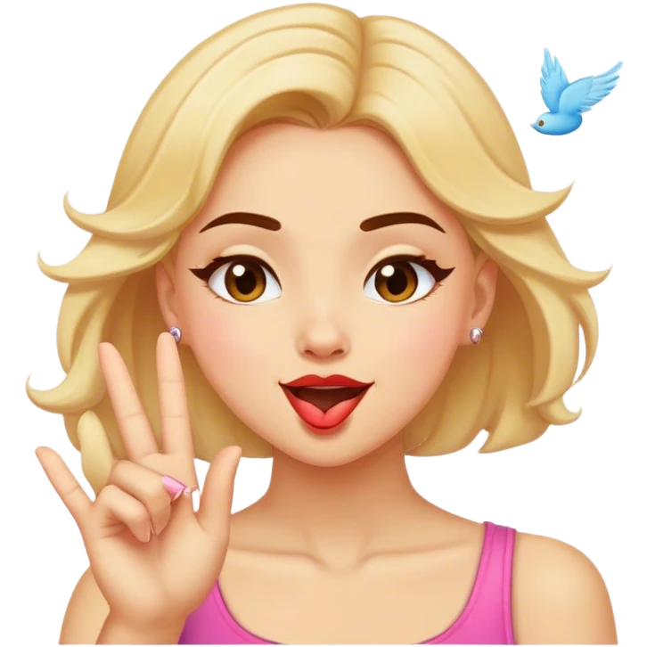 Girl sending a flying kiss with wink emoji