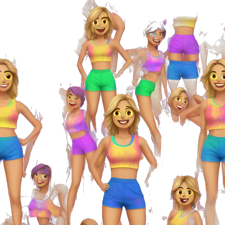 Happy holi muscles short-shorts emoji