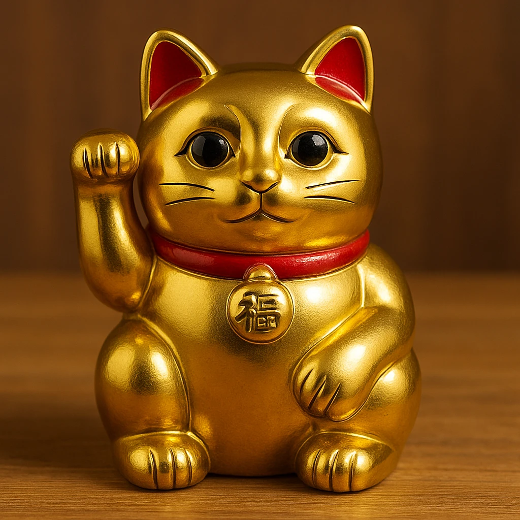 Gold Chinese lucky cat  emoji