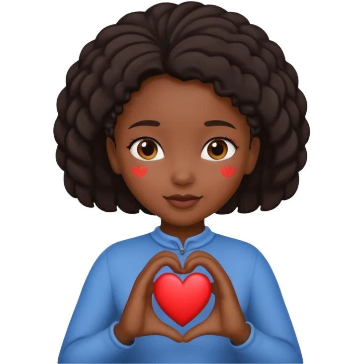 Cute black girl giving love  emoji