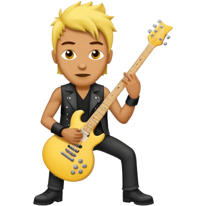 Yellow man with the rockstar sigh going down  emoji