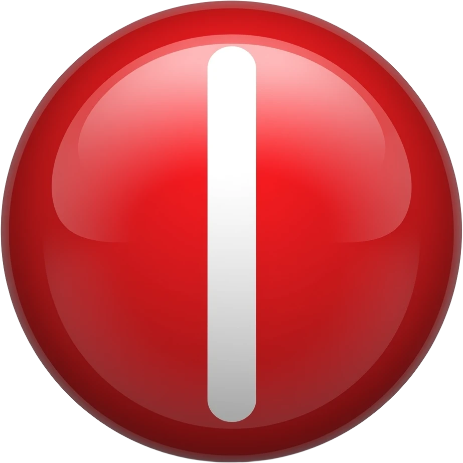 A red circle with one line, representing a stop sign or ban symbol. Commonly used for prohibition or restriction warnings. emoji