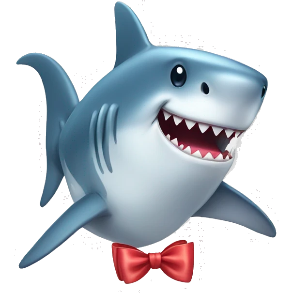 Cute shark with a bow emoji
