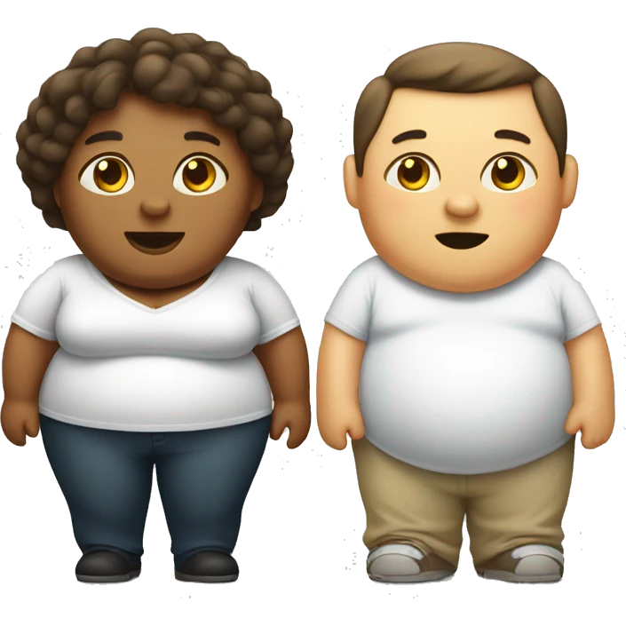 Fat woman and thin man emoji