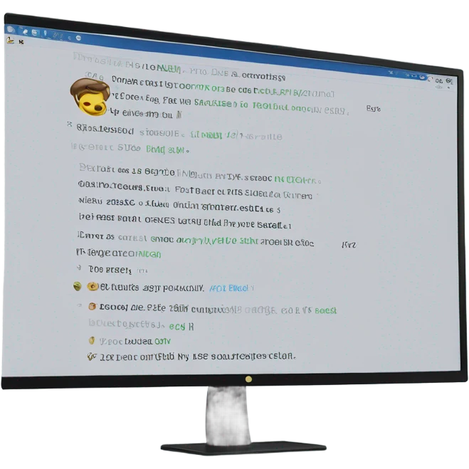 text on a computer screen emoji
