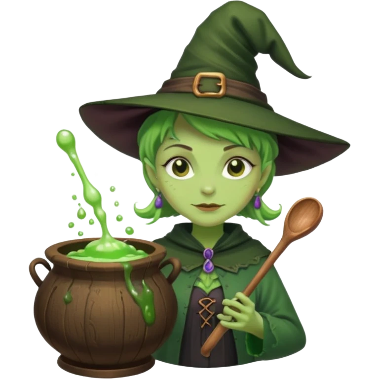 green witch cooking potion emoji