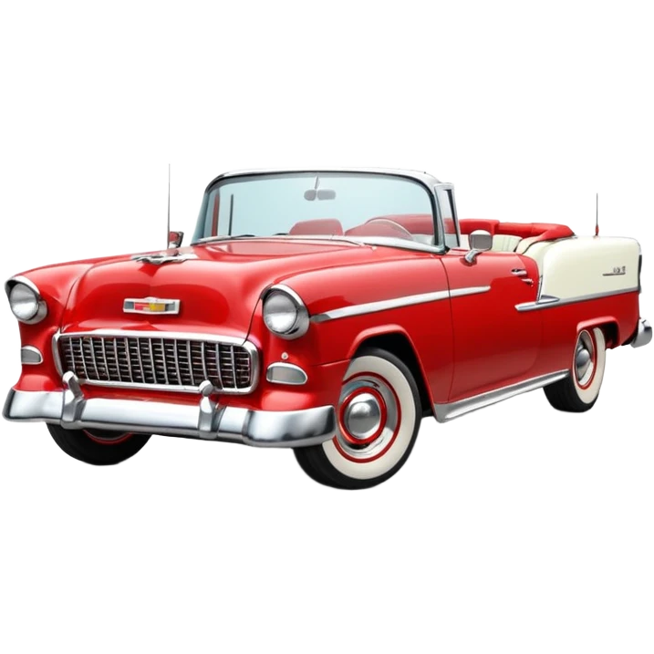 1955 Chevrolet Bel Air Convertible, Red-White color, 32x32 pixels, aspect ratio: 1:1 emoji