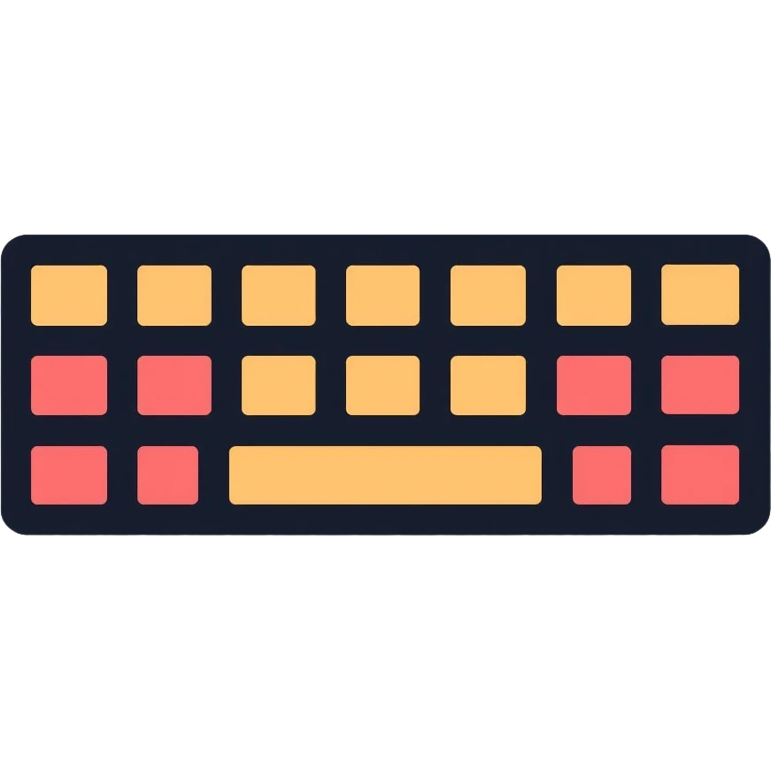 Computer keyboard with gold color F3BA2F and pink-red color FE0054 emoji