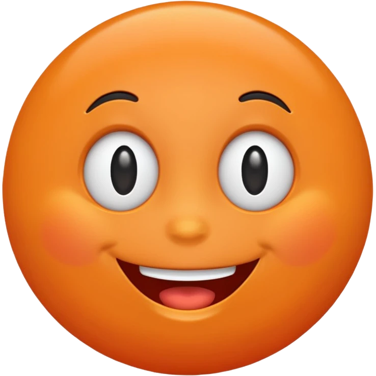 Orange happy with face emoji