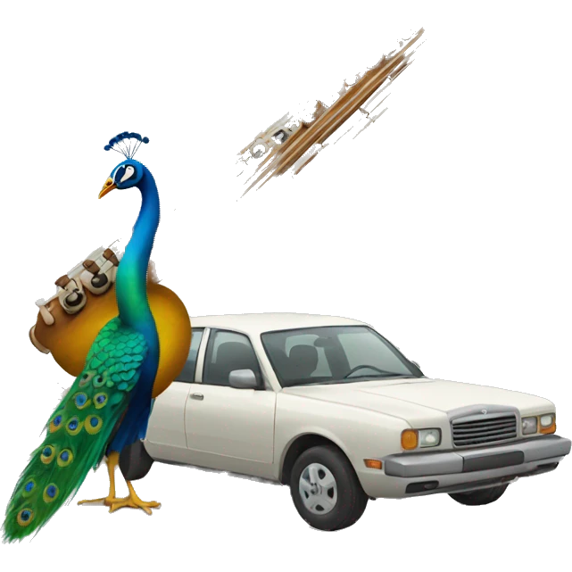 Bansuri with peacock car emoji