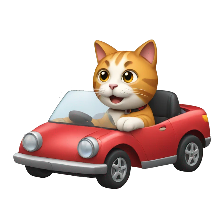 Cat driving a car emoji