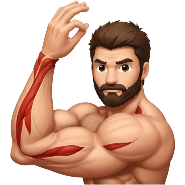 hairy arm with muscle 💪🏻  emoji