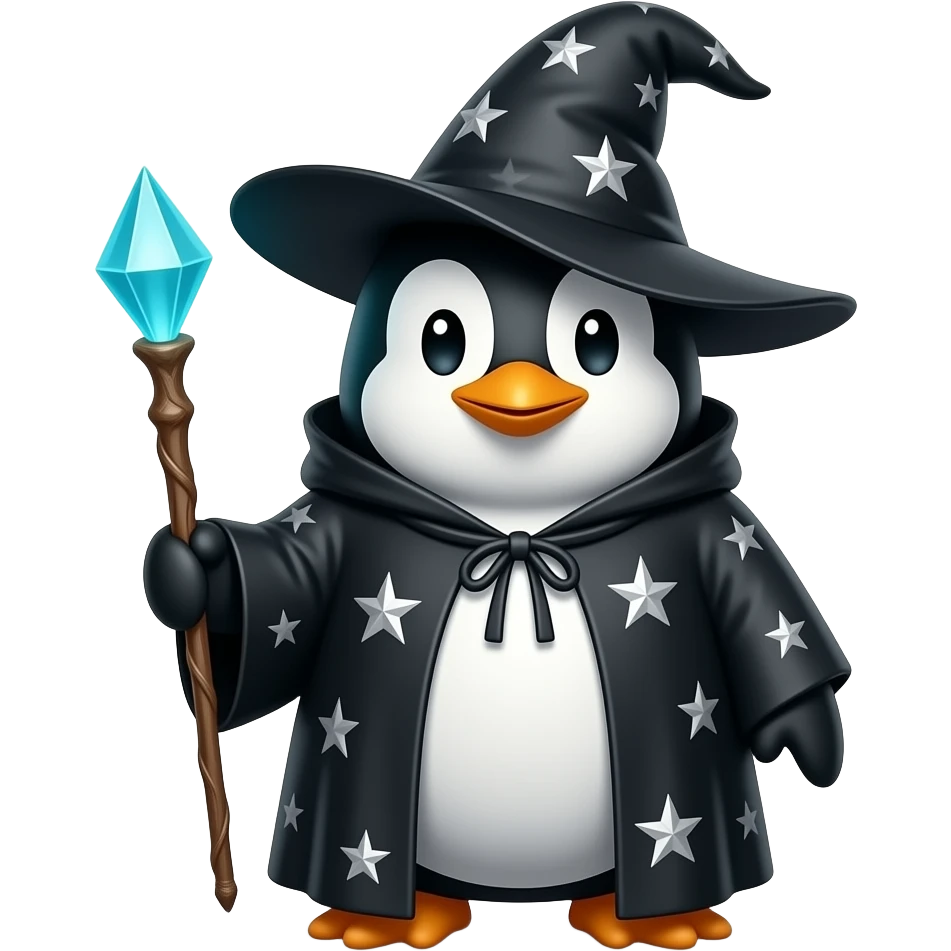 Penguin Wizard emoji