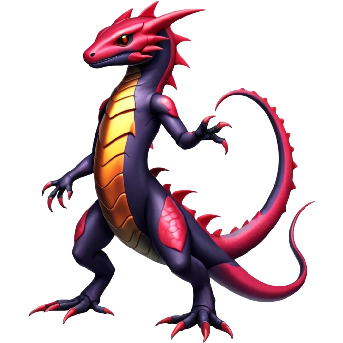 Shiny Exotic epic Salandit-Genesect-Koraidon-Fakémon-hybrid-creature (full body)  emoji