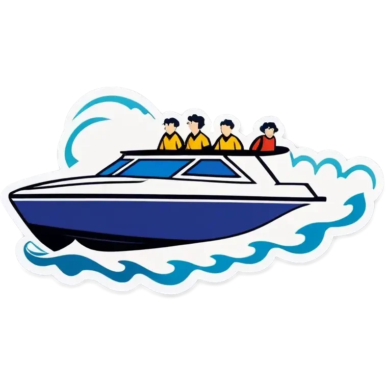 recreational family boat in waves emoji