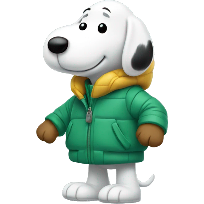 snoopy with his puffer jacket emoji