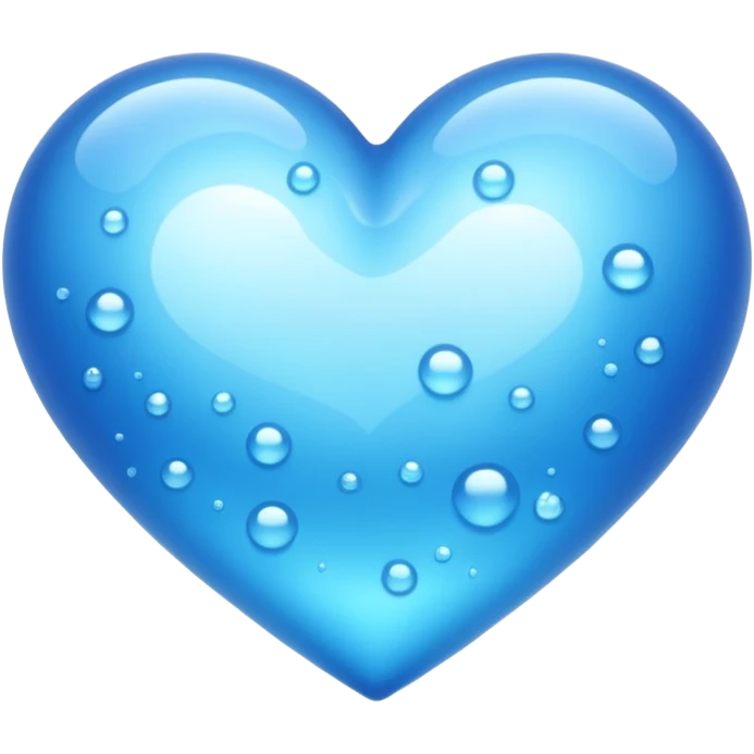 Wet watery bubbly blue heart emoji