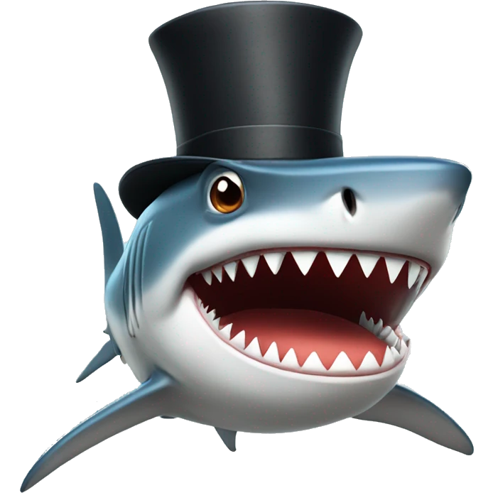 shark with tophat emoji