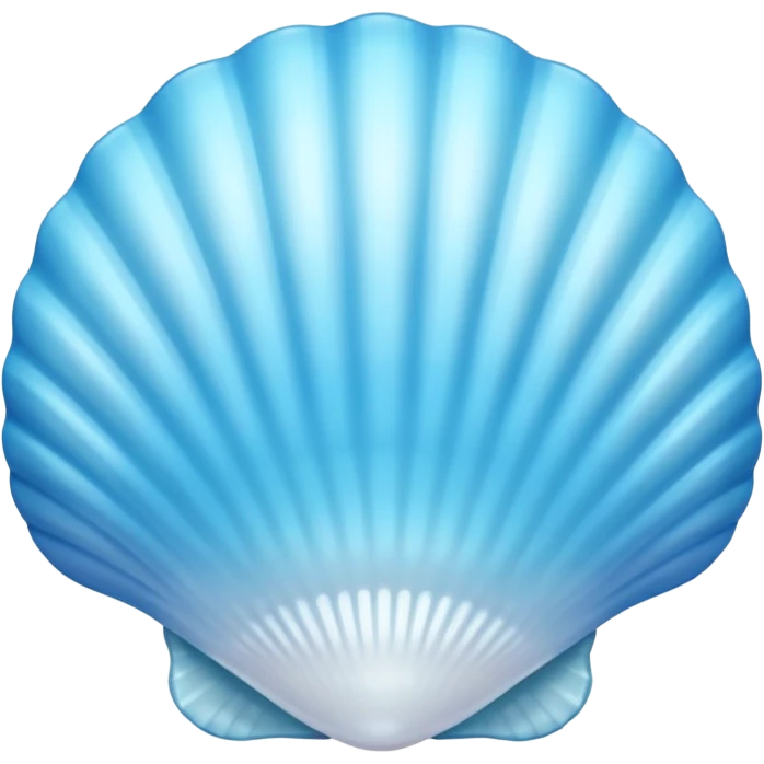 Light blue seashell emoji, pearl texture, soft gradient, smooth curves, glossy finish emoji