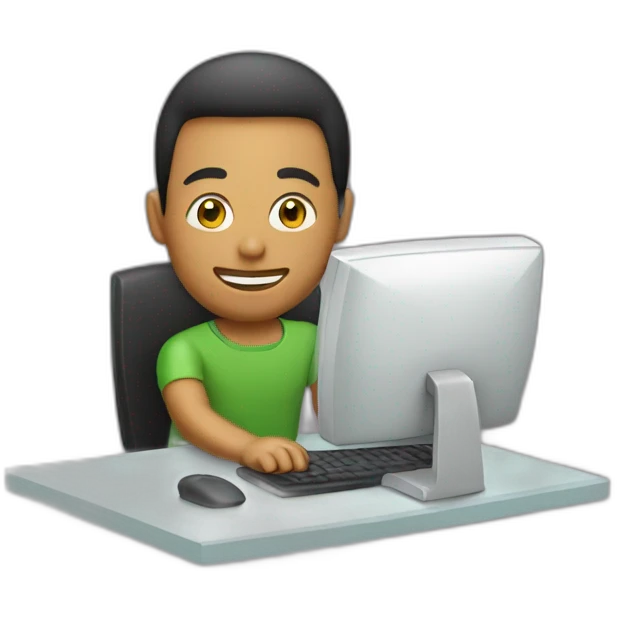 working at computer money emoji