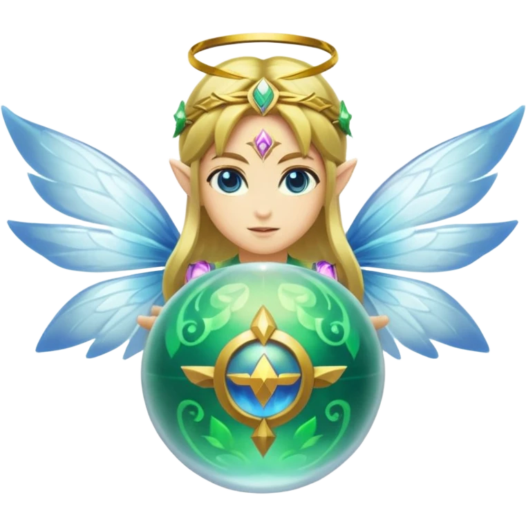 A Zelda fairy. She is a glowing sphere with wings emoji