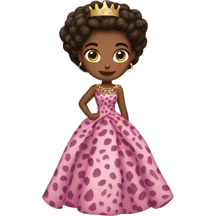 Princess wearing leopard print emoji