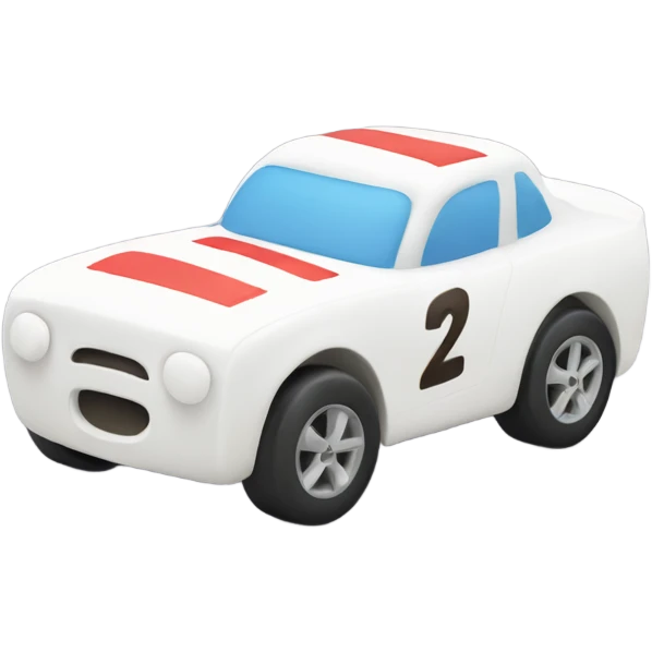 Race car out of marshmallow  emoji