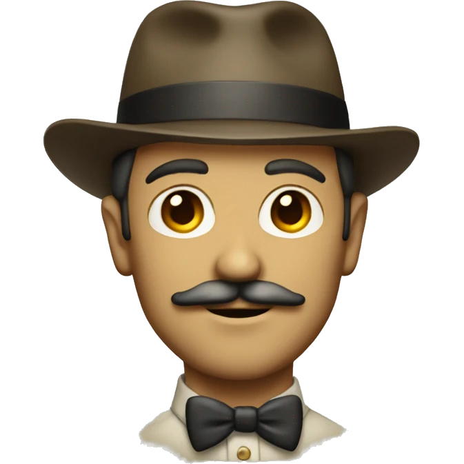 a man with a short mustache and dressed vintage emoji