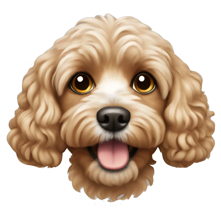 Beige cavapoo dog emoji