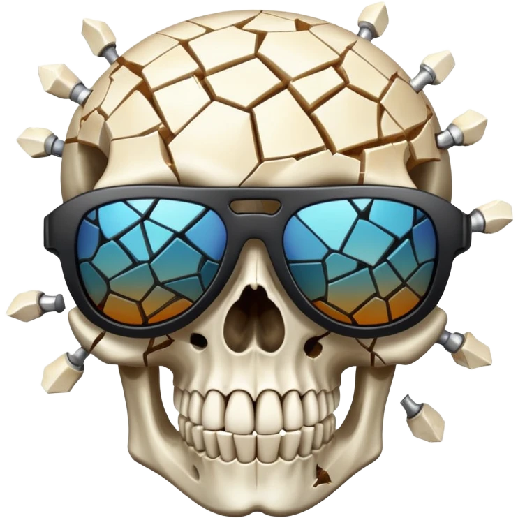 exploding skull with mosaic sunglasses emoji
