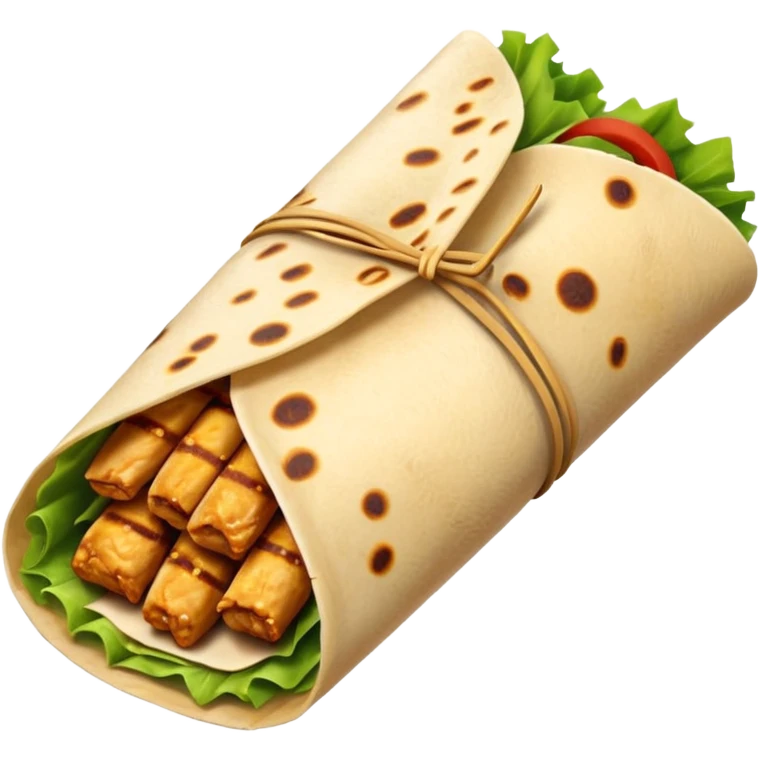closed chicken wrap with grill marks emoji