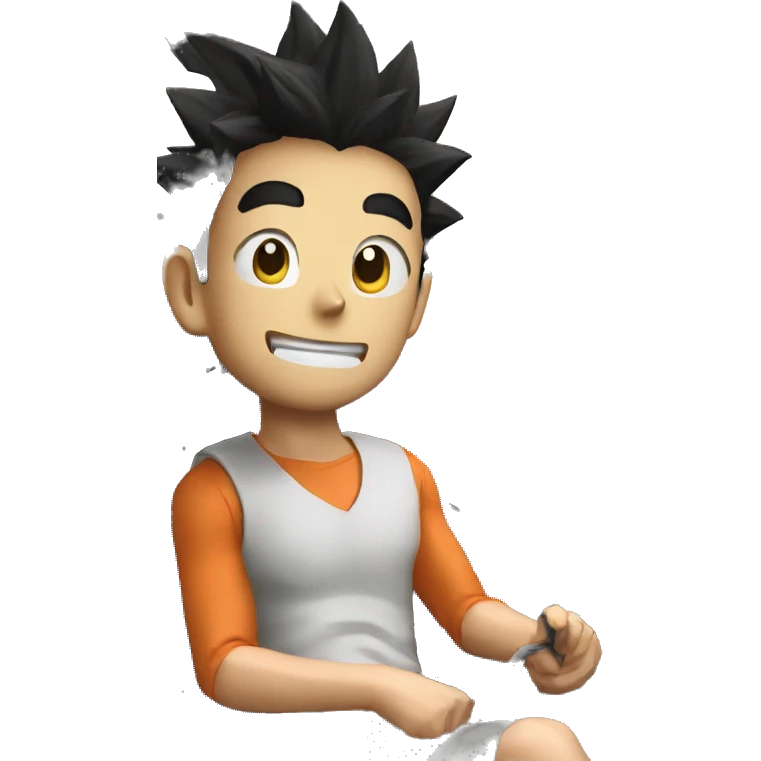 Goku learning how to drive a car emoji