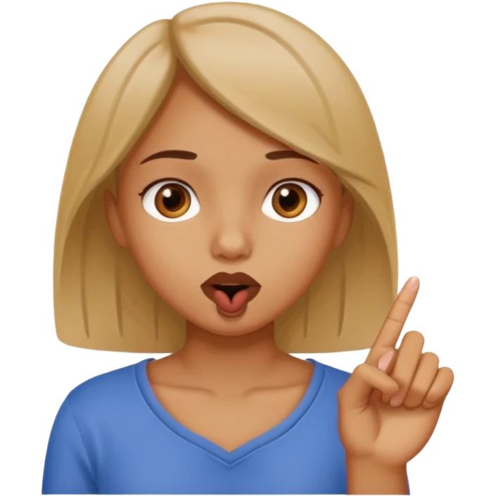 girl with top of index in the mouth  emoji