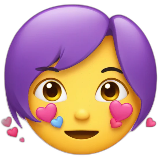 Shy emoji with hearts around  emoji