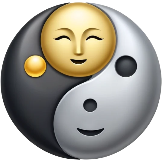 The Sun and the Moon as yin-yang emoji