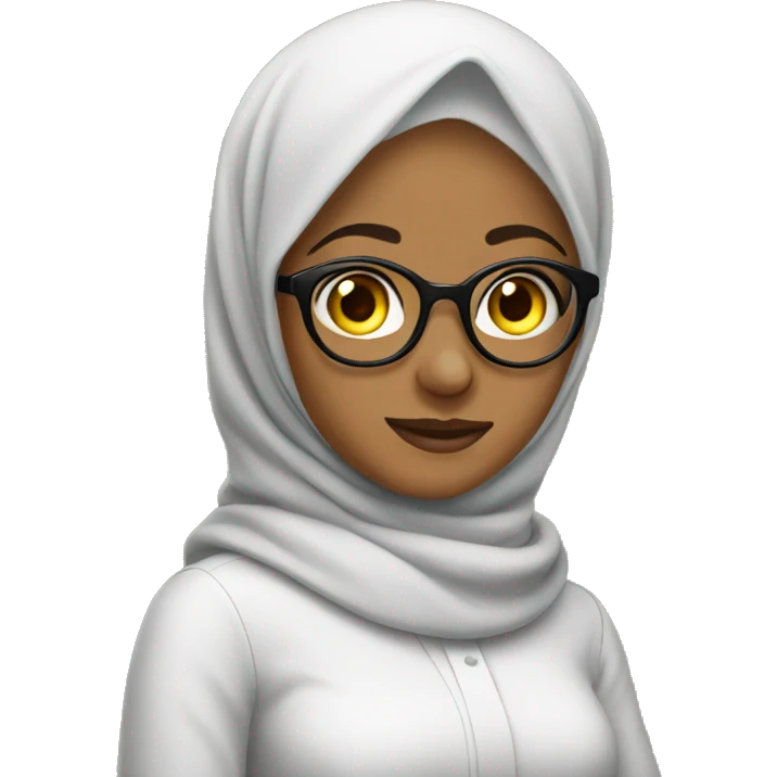 Hijab girl with glasses emoji