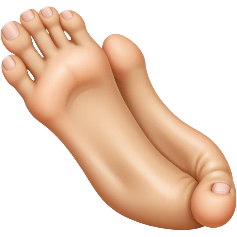 Bottom of a single foot with big top pointing up and The little toes curled down  emoji