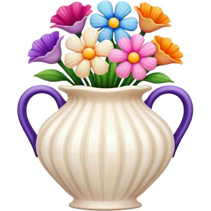 Seashell vase with flowers in it emoji