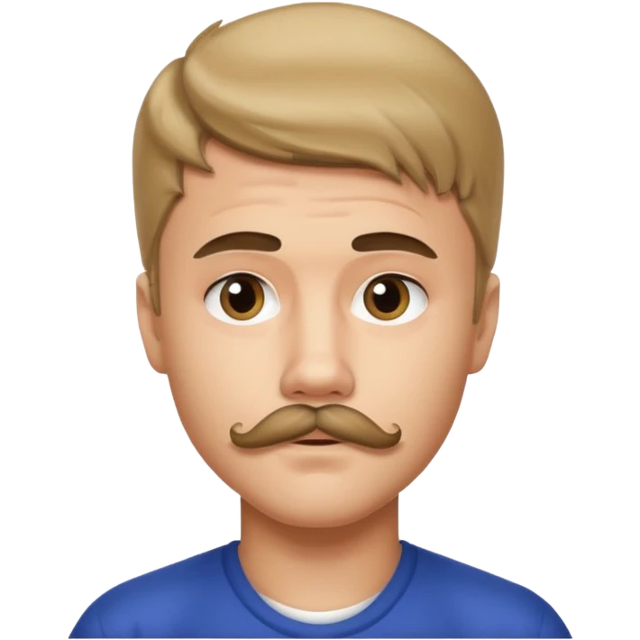 justin bieber with mustache emoji