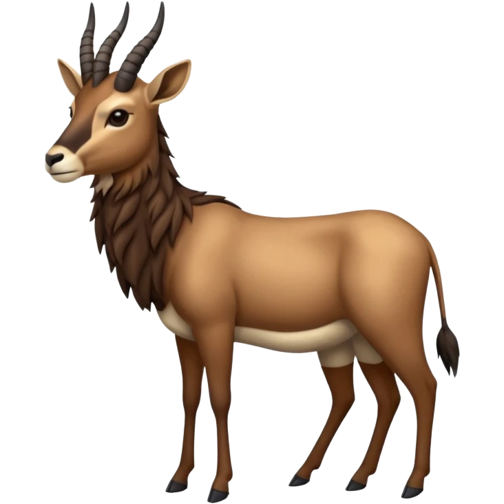 Wildebeest-antelope-gazelle-fusion-animal-hybrid-creature, full body emoji