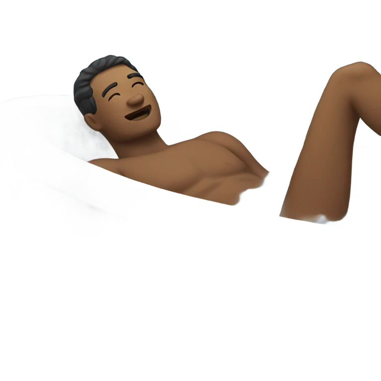 Man bathing in tub emoji