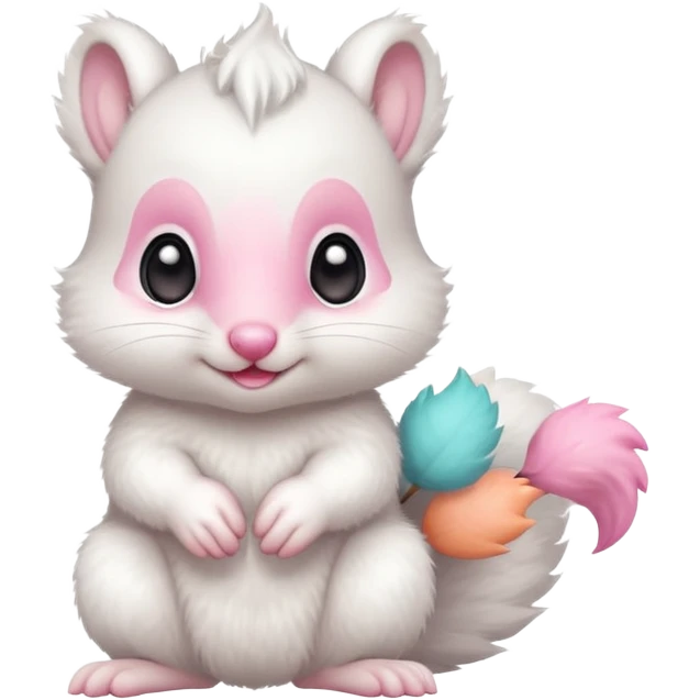 a white baby squirrel  emoji