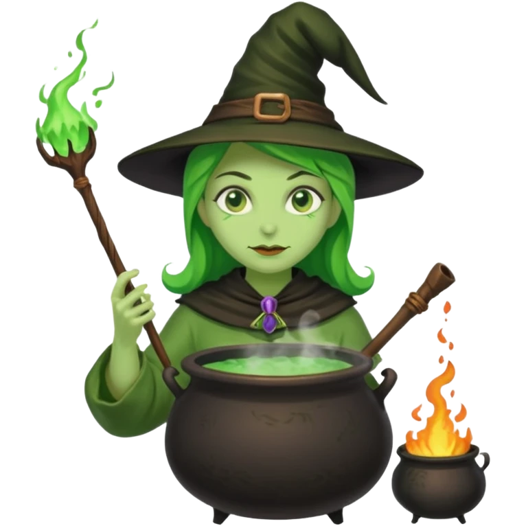 green witch cooking potion emoji