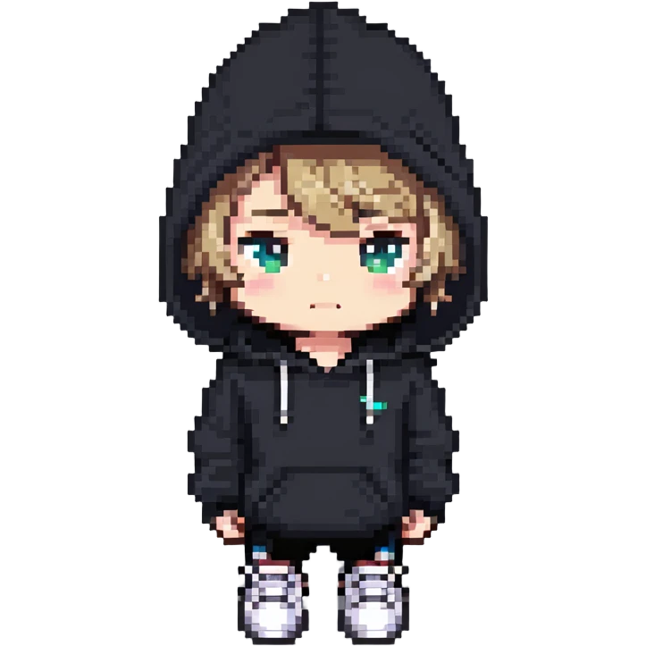 chibi male in hoodie and sneakers emoji