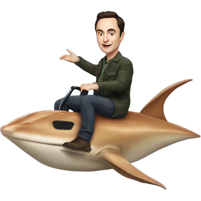 Jim Parsons riding a stingray emoji